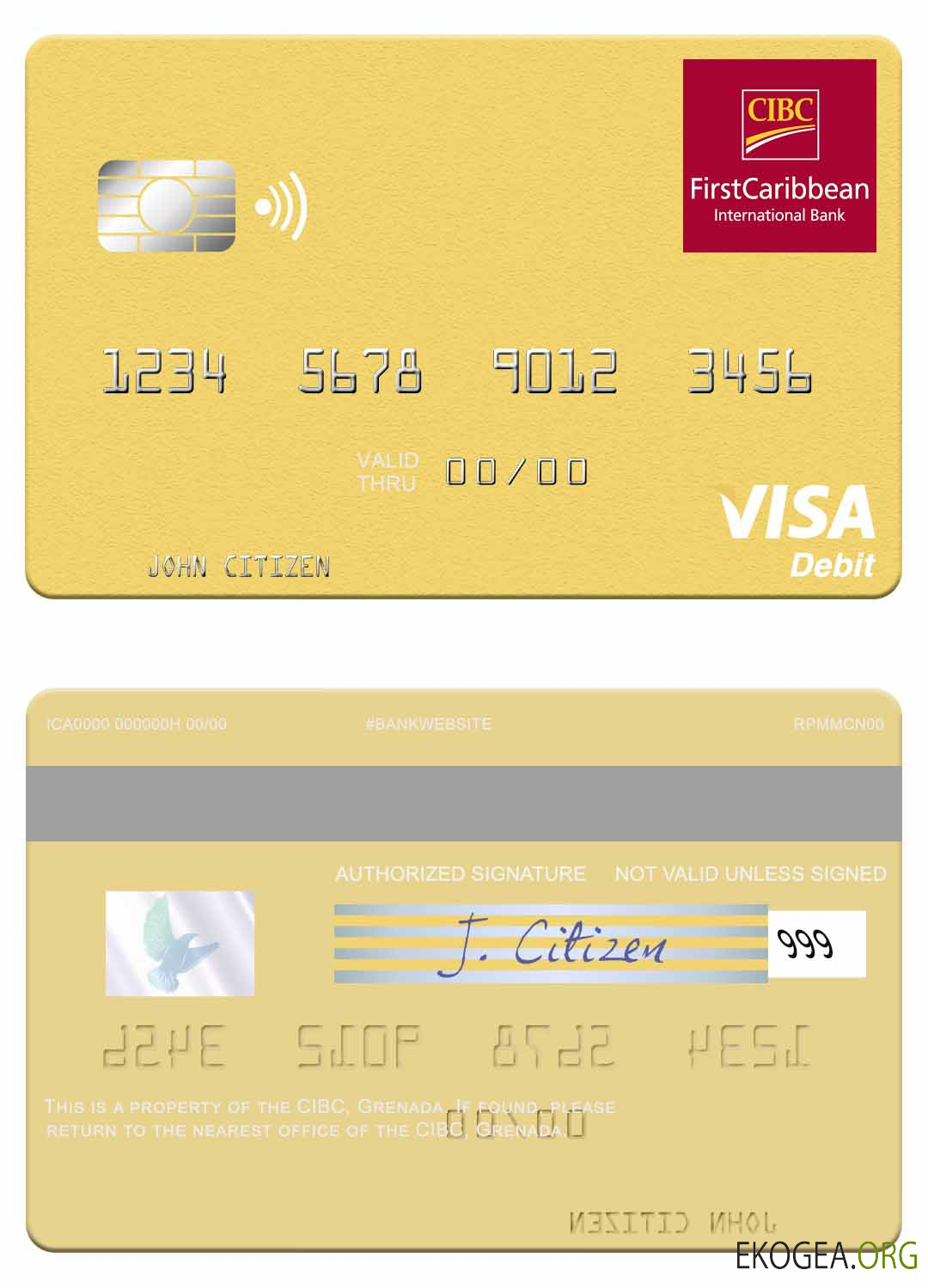 Carte de débit visa CBIC de Grenade